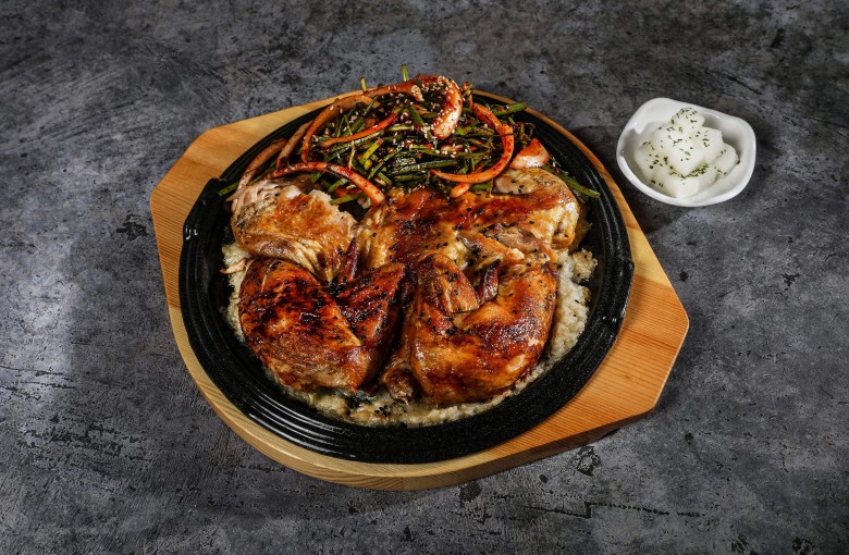 부추무침 전기구이